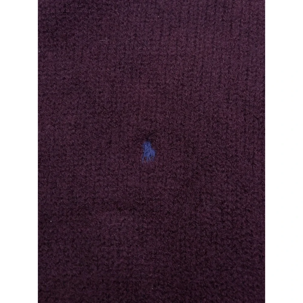 Vintage Polo Ralph Lauren Pullover Men's XL Burgundy Knit 100% Wool Heavyweight